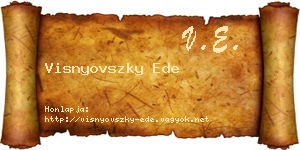 Visnyovszky Ede névjegykártya